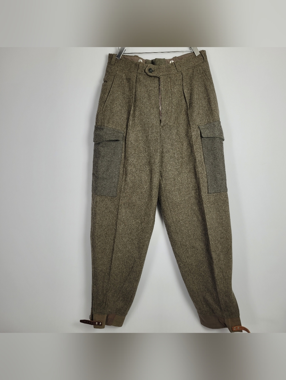 Vintage WWII Swedish Military 1940s Wool Cargo  Pants